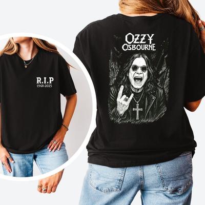 RIP Ozzy Osbourne Legendarna Koszulka Rockowa, R.I.P 1948 - 2025 Pamiątkowa, Prezent dla Fanów Koszulka Unisex