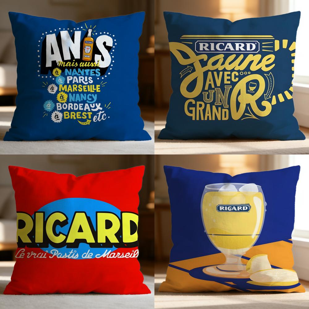 Popular R-RRicard Cushion Cover Soft Washable Pillow Case Multi-Scene for Couch Bed Travel Office Use