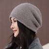 Autumn and Winter Wool Hat Women's New Fashion Rabbit Fur Beret Thermal Ear Protector Knitted Hat