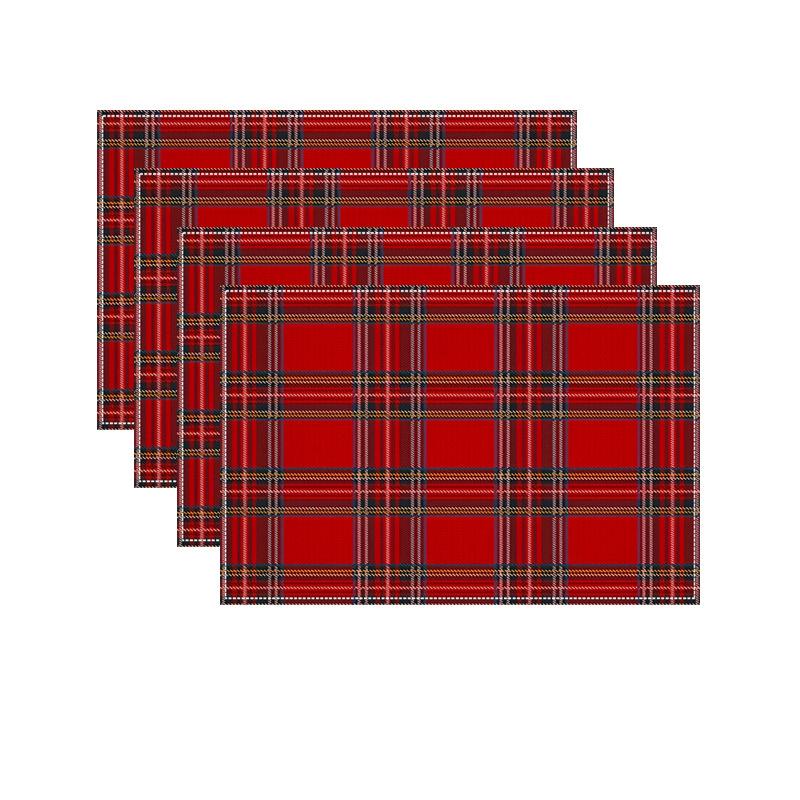 Christmas Linen Table Mats: Festive Print, Stain-Proof & Heat-Resistant