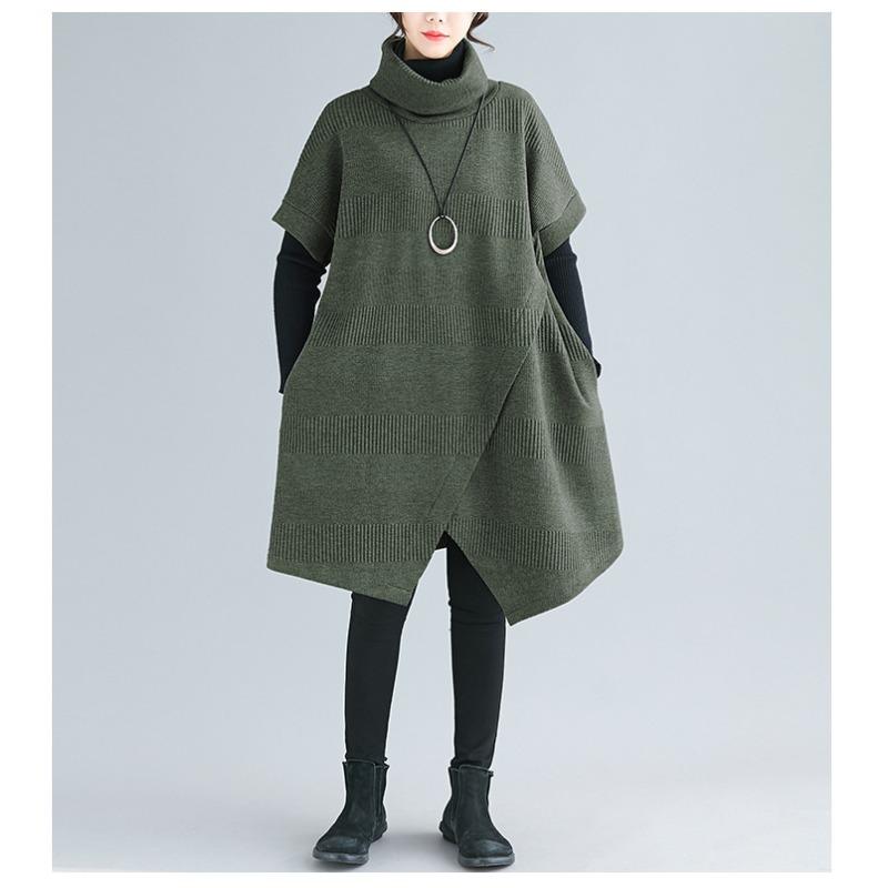 DIMANAF Women Pullovers Sweatshirts Thicken Plus Size Turtleneck Lady Tops Loose Bat Sleeve Shirts Dress Oversize Winter Autumn