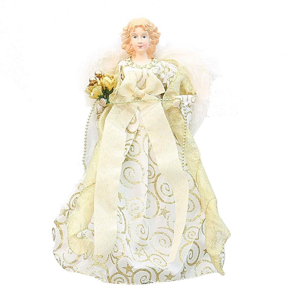 Festival Angel Doll Tree Top Star Delicate Christmas Tree Top Star Atmosphere Golden Christmas Angel Topper Navidad Decor