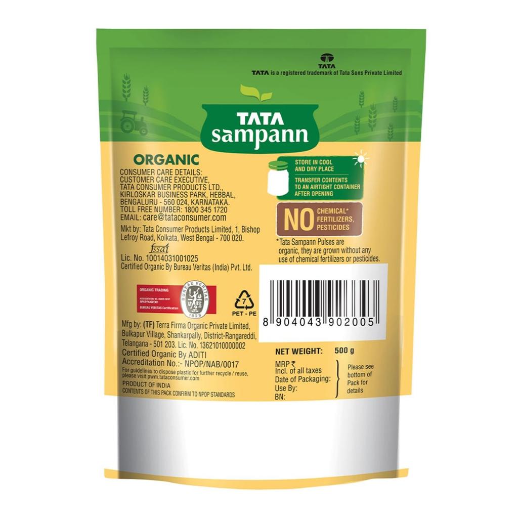 TATA Sampann Organic Unpolished Brown Kala Chana 500 G Pack For Wholesome Cooking Nutrition Rich Daily Meal Use
