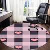 1pc Heart Checkered Pattern Chair Carpet for Office Non Slip, Machine Washable Rug for Office, Room Holiday Decor for Christmas, Birthday Polyester