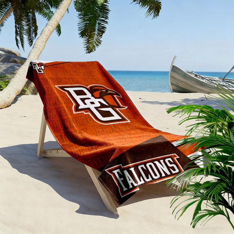 Bowling Green Falcons Print Beach Towel, Large Soft Quick Dry Towel for Beach Camping Swimming