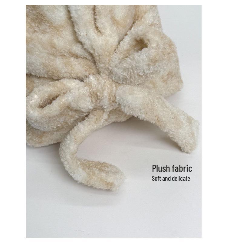 2025 Autumn/Winter Plush Bow Shoulder Bag - Sweet, Versatile, Multi-color Handbag