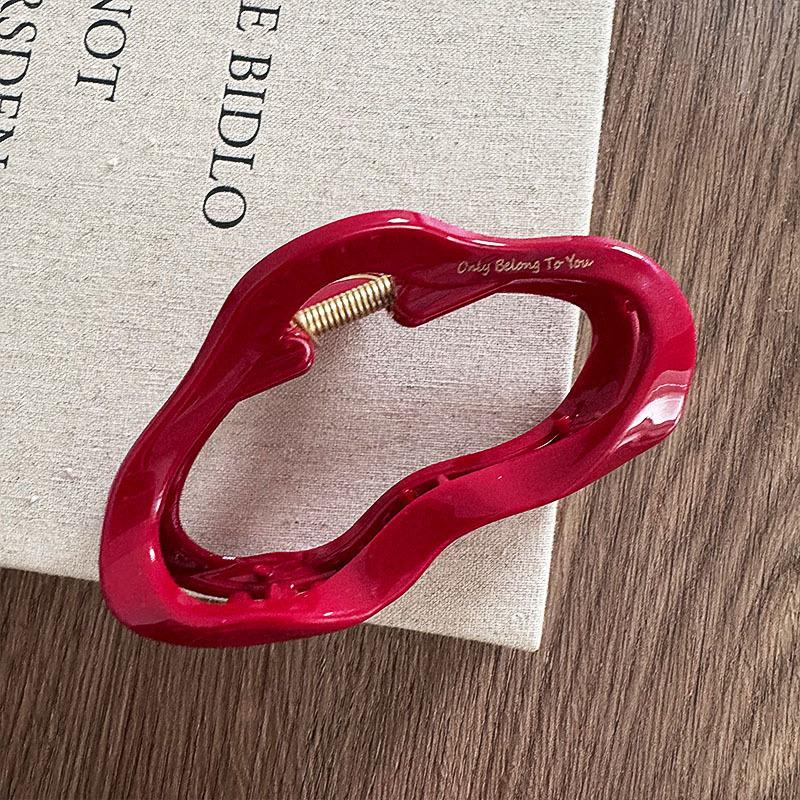 French Red Collection! Large Grip Letters Gold Label Back Head Updo Shark Clip Hair Accessories Headwear Hairpin Hair Claw