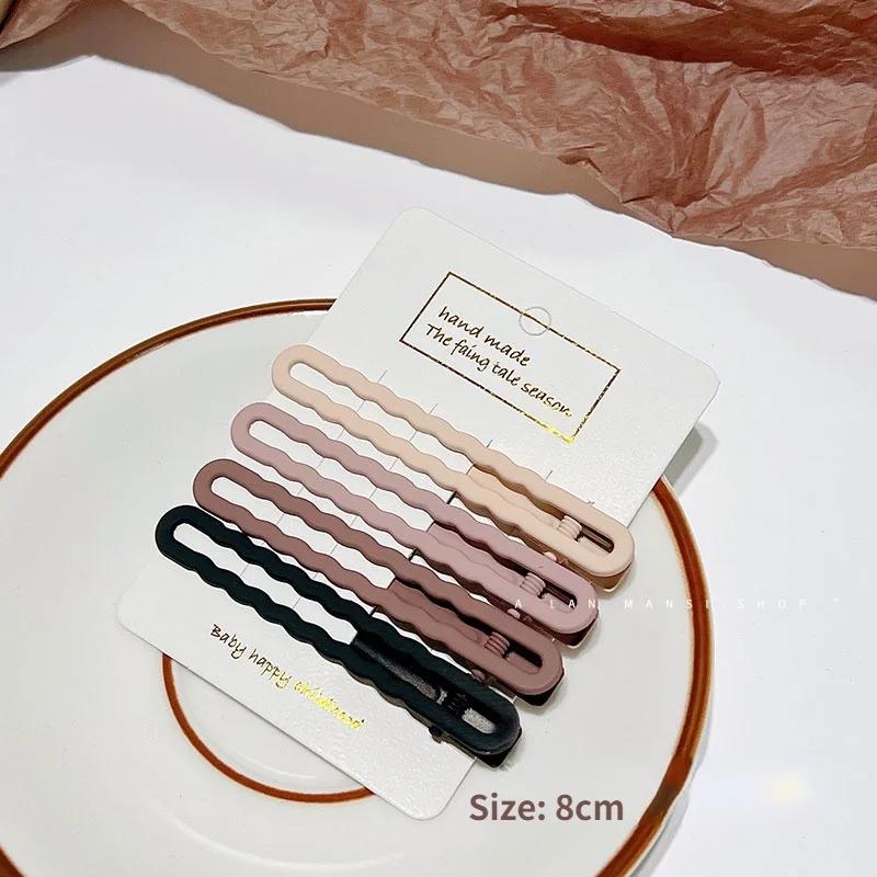 3/4 Pcs/Set New Women Girks Vintage Frosted Geometry Ornamentr Hair Clips Adult Lovely Alloy Hairpins Female Hair Accessories