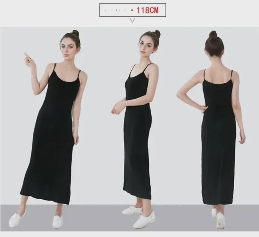 Women's Modal Suspender Skirt: Slim Fit, Sleeveless, Mid-Length, Anti-See-Through Lining.