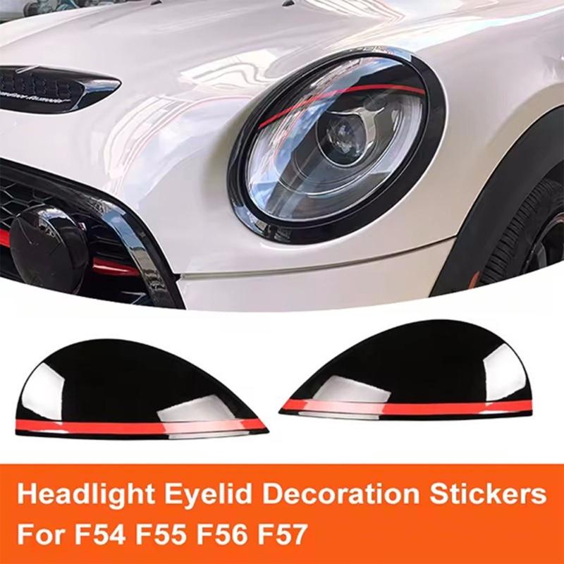 Headlight Brow Trim Pair for Listed F55 F56 F57 Models, Left Right Accent Covers with Adhesive Backing and Coated Finish