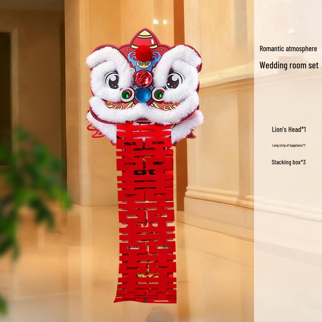 Wedding Decoration Set: Bride’s Bedroom, Living Room & Photography Props with Origami Lion Ornaments