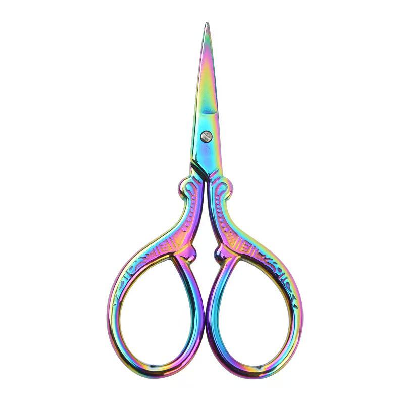Creative Gold Crane Retro Titanium Thread Scissors for Cross Stitch and Tea Art