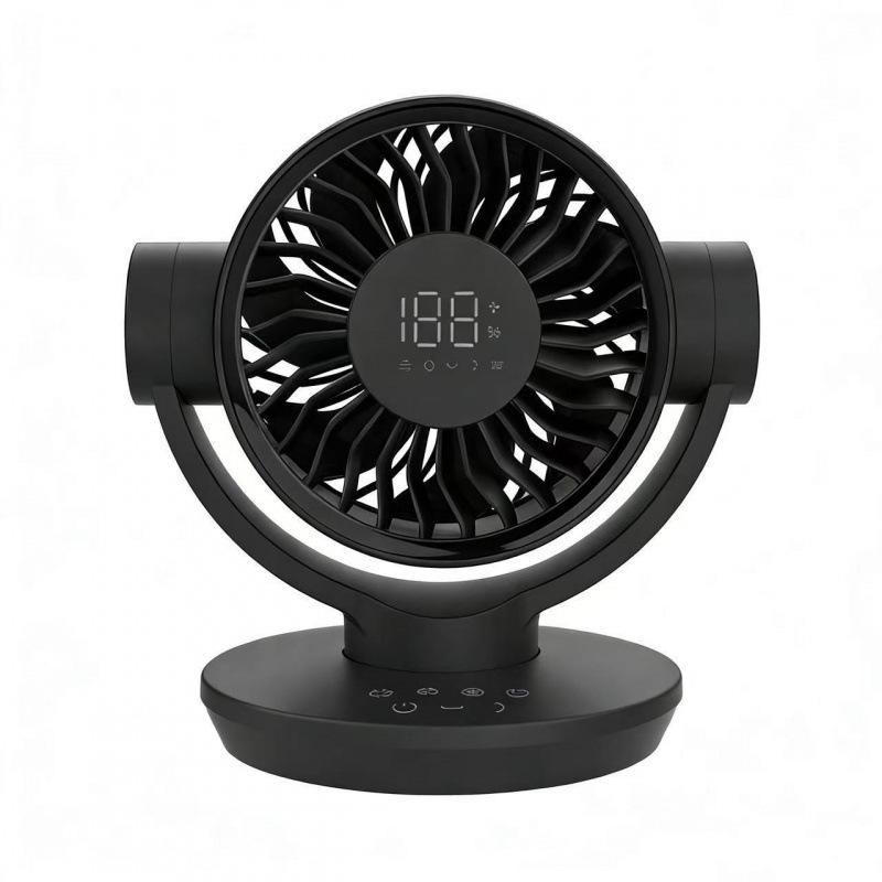 8-Shape Head Shaking Desktop Fan: 100-Speed Adjustable, Silent, Compact Summer Circulation