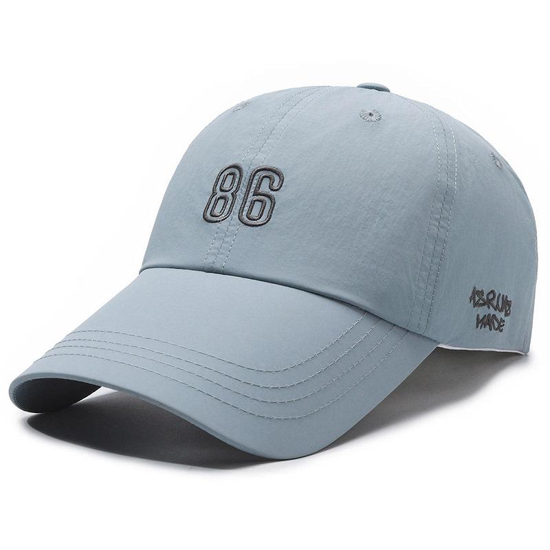 Summer Quick-Dry Breathable Mesh Embroidered Sun-Protective 6-Panel Adjustable Baseball Cap Visor Alphanumeric Text for Running