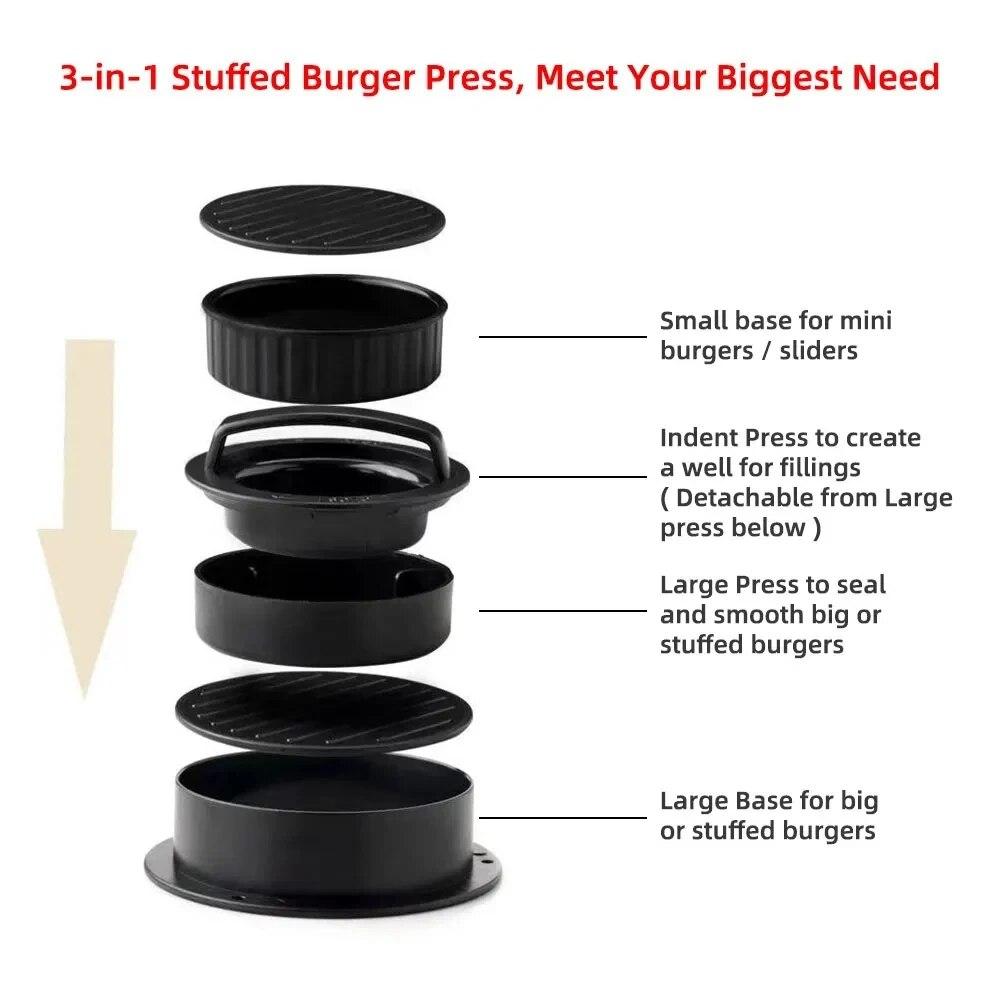 Round Hamburger Burger Press Beef Grill Food-Grade ABS Hamburger Helper Meat Press Cutlets Patty Maker Mold Kitchen Gadgets 4