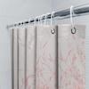 Delicate Pink Flowers Print Shower Curtain Waterproof Bath Decor for Bathroom Renovation Home Decoration White + Red Fabric Size