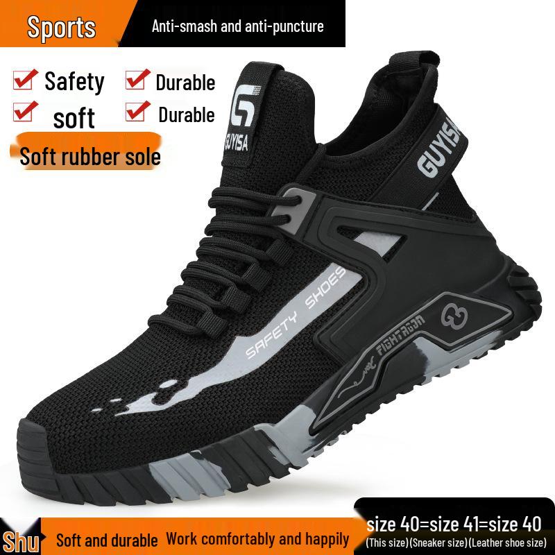 Men's Winter Protection Shoes: Anti-smash, Anti-puncture, Lightweight, Soft Sole, Wear-resistant, Anti-slip Safety Work Footwear.