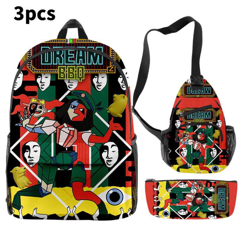 Dream Ena Bbq Children School Bag Set Pencil Case Durable Material Student Young