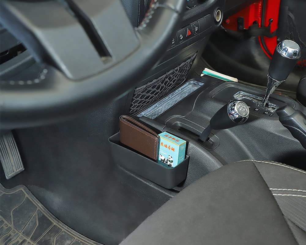 YOCTM Gear Storage Box for Jeep Wrangler JK Custom Console Storage Box with Tray for Small and Cell Includes Mat 2011-2017, Items, Cards, Phones,