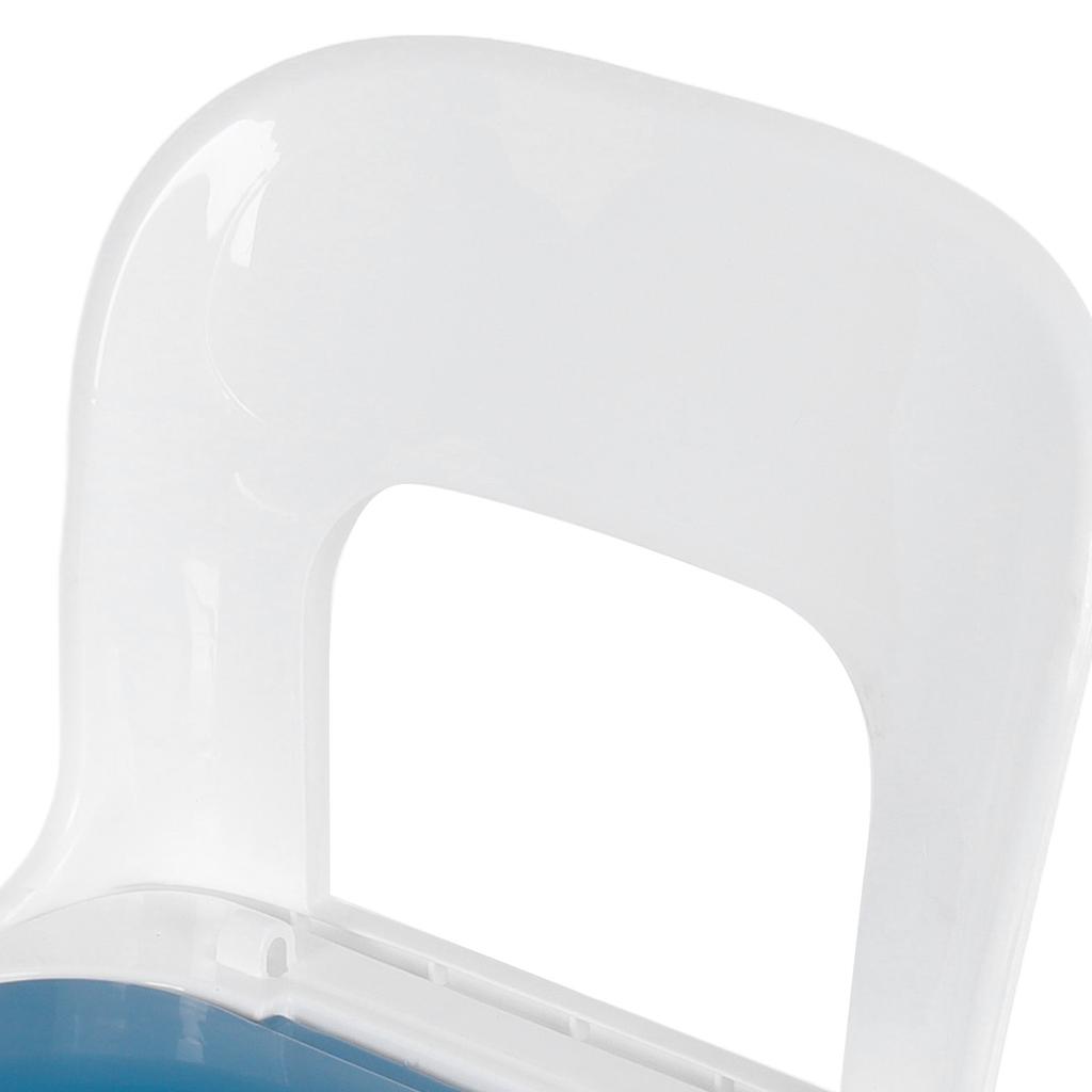 Folding Squat Toilet Commode Chair Shower Toilet Chair with Widened Armrests for Elderly Pregnant Women Blue