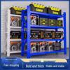 Heavy-Duty Multi-Layer Floor-Standing Storage Shelf for Warehouse and Home