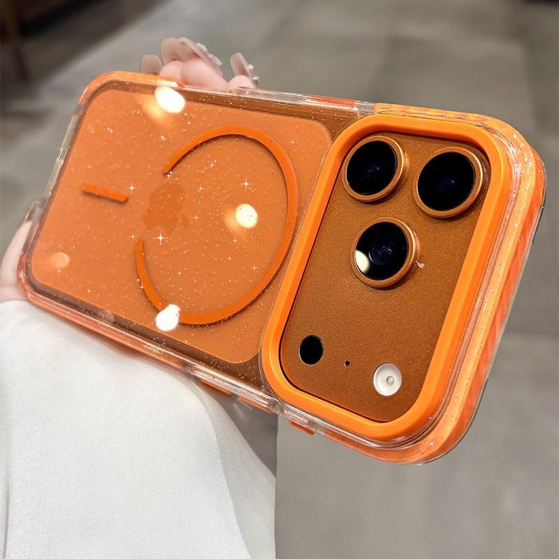 Luxury Bling Glitter For Magsafe Magnetic Clear Case For iPhone 16 17 Pro Max 15 14 Plus 13 12 Wireless Charge Shockproof Cover