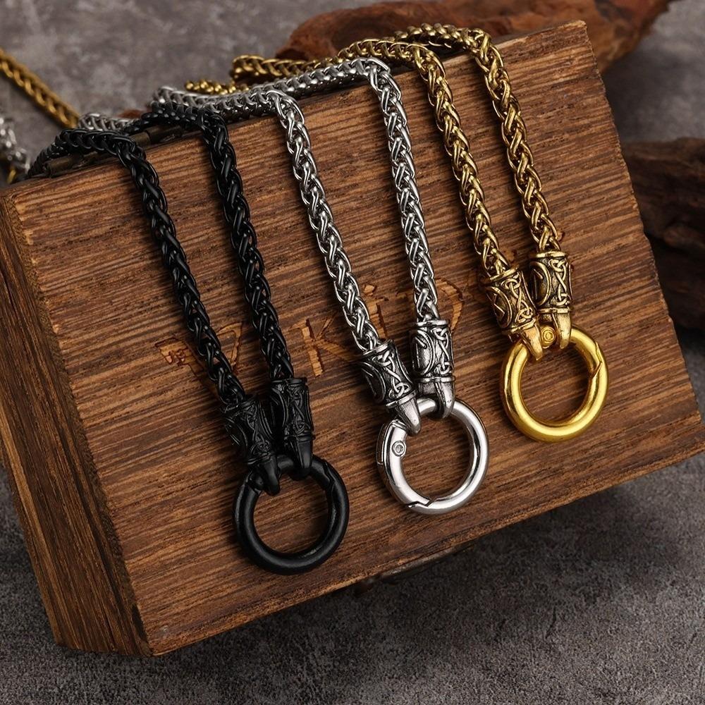 Open Round Clasp Dragon Bone Chain Necklace Zinc Zinc Alloy Ethnic Style Choker Viking Necklace  Retro