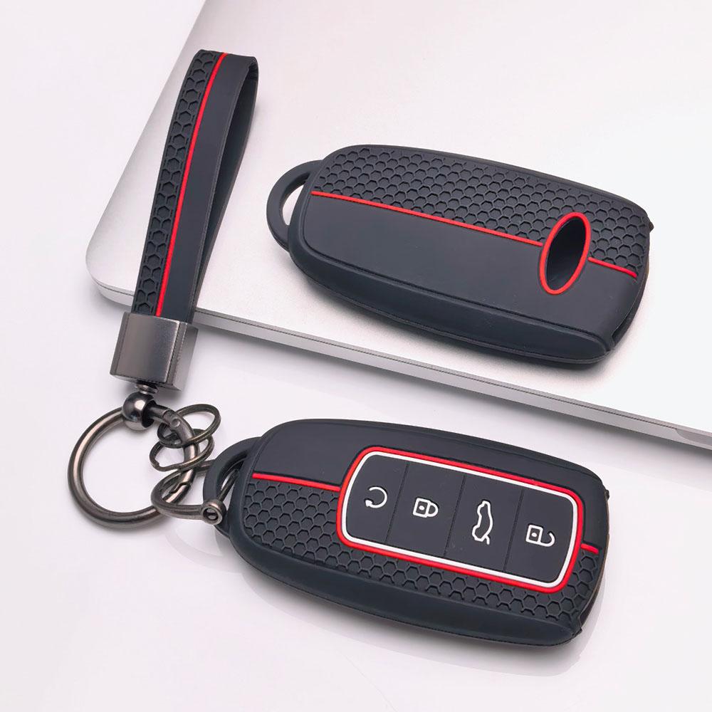Key Cover for Chery with Keychain Anti-Scratch Guard Shockproof Protection Soft Grip Texture Responsive Button Touch Dust Resistant Cover