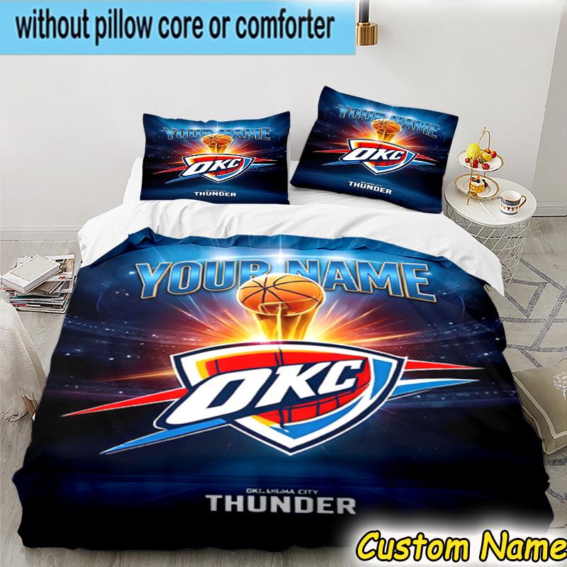 3pcs Custom Name Oklahoma Sports Team Bedding Set Includes 1 Duvet Cover & 2 Pillowcases for All Seasons Dormitory Home Decor Christmas gifts