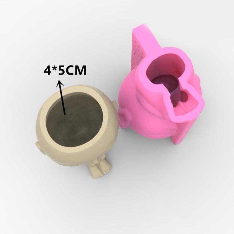 Face Flower Pot Silicone Mold Succulent Planter Concrete Mold Cute Concrete Cement Mold for DIY Pen Holder,Home Decor