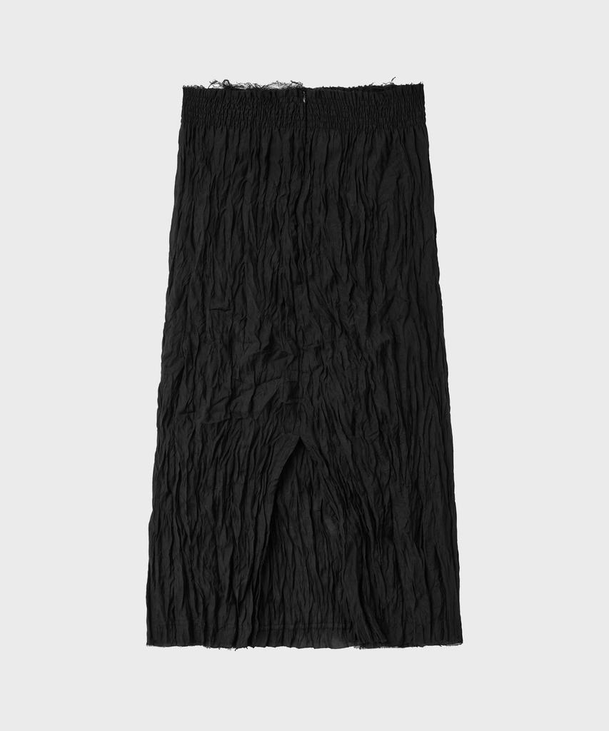 Noir For Woman Wrinkle Texture Long Skirt (Black)