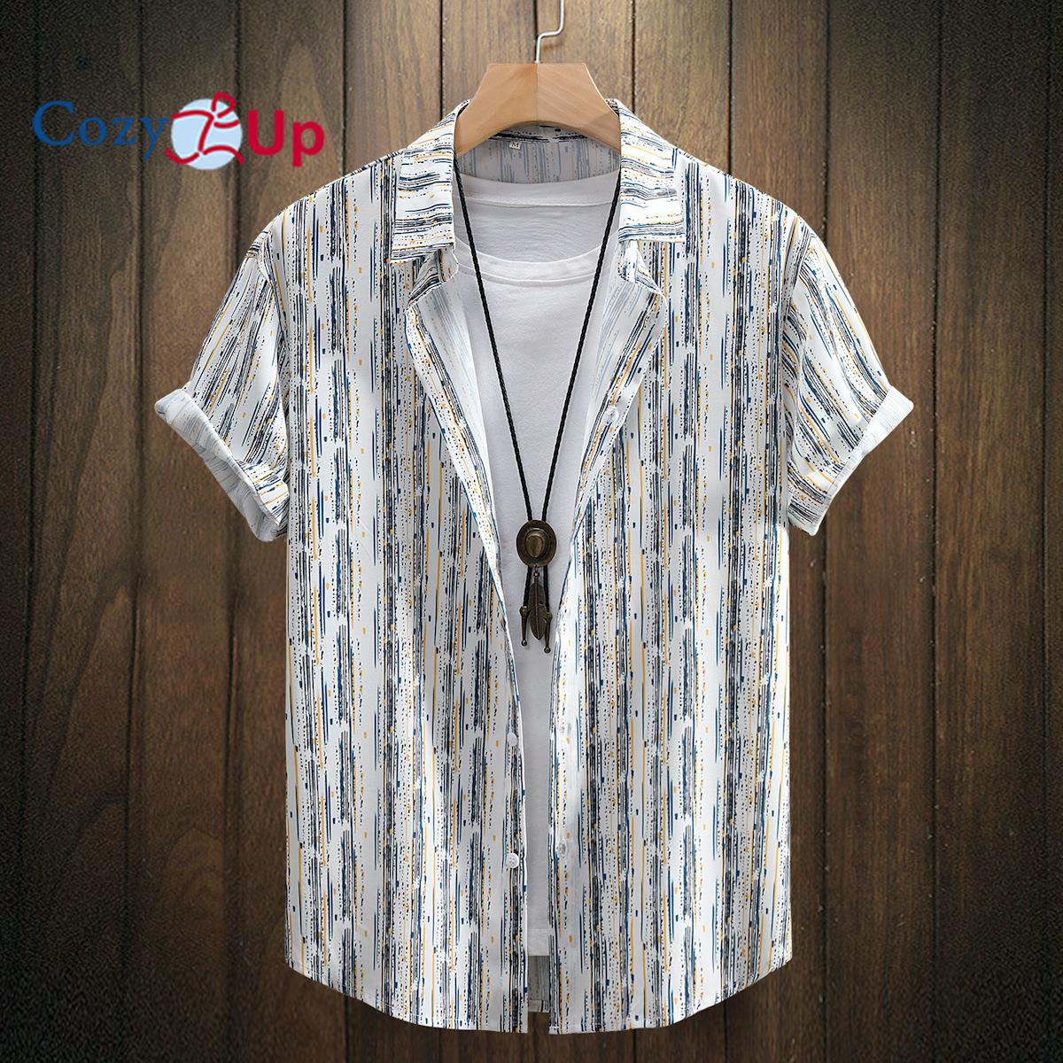 

Уютные мужские повседневные рубашки с коротким рукавом на пуговицах в винтажном стиле, летние гавайские рубашки для пляжного отдыха XXL чёрный