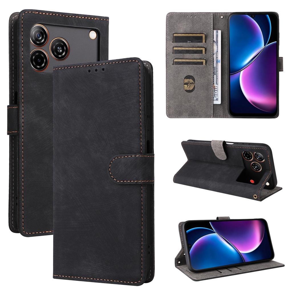 Étui à rabat compatible avec ZTE nubia A57 Étui de protection avec fermeture magnétique Portefeuille Étui de téléphone en cuir