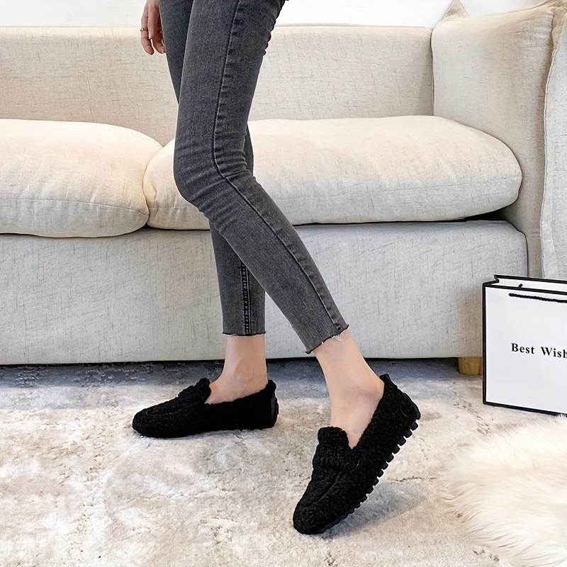 Fur Shoes Female Fall and Winter Outside 2025 Lamb's Wool Soybean Shoes Female Padded Flat Bottom Cotton Shoes Big Size