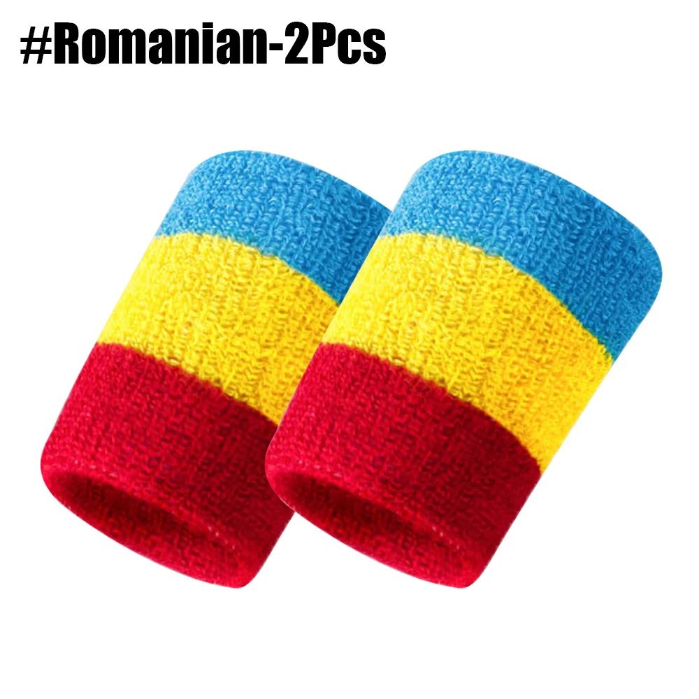 

1 пара спортивных красочных напульсников с национальным флагом, напульсники для тенниса, баскетбола, гимнастики, гольфа, бега, велоспорта