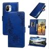 Lace Floral Print PU Leather Flip Wallet Phone Case for Xiaomi Mi 11 Lite 5G NE,5G,4G Cover