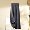 Women's Purple Elastic High Waist Wide-Leg Pants - Autumn 2025 Slimming, Casual, Loose, Drapey Style.