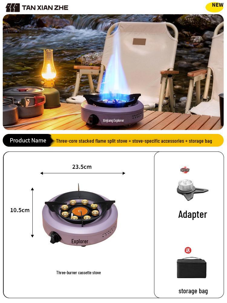 Portable Infrared Windproof Cassette Stove for Outdoor Cooking