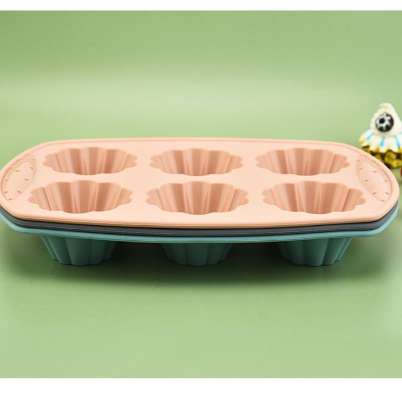 6 Hole Flower Shape Silicone Cupcake Mold Bread Moulds Cake Molds DIY Bakery Supplies Food Grade Baking Tools