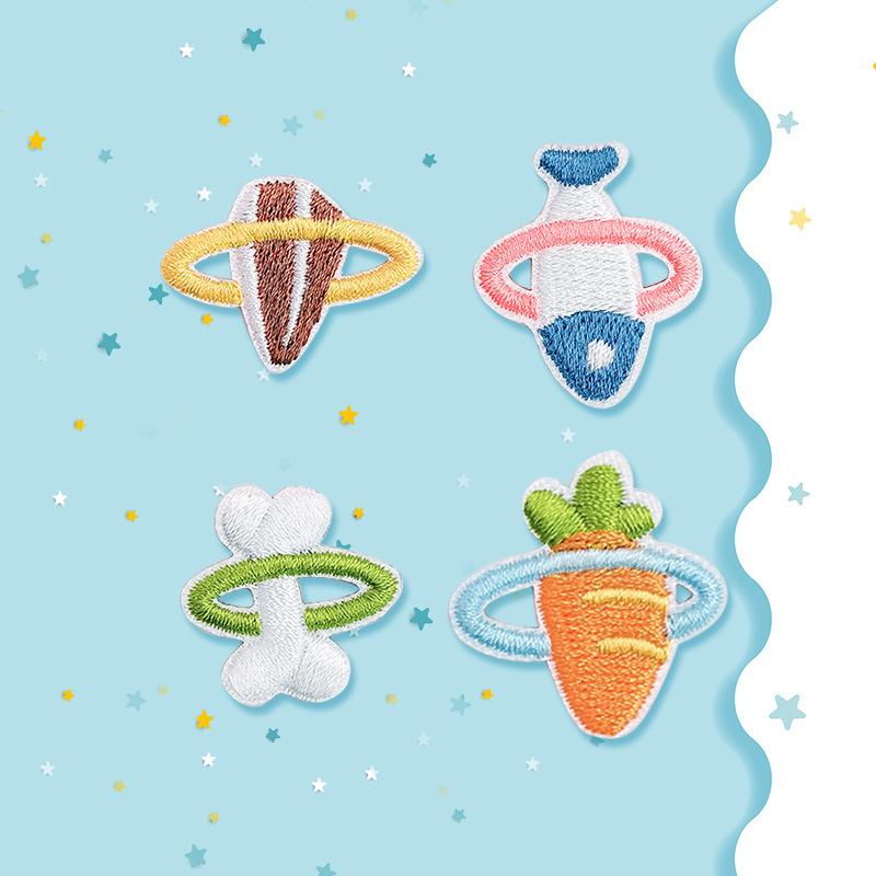 Computer Embroidery Animal Planet Cartoon Embroidery Cloth Sticker Self-Adhesive Cloth Embroidery Bag Decoration Clothes Patch Sticker