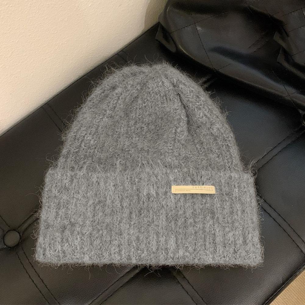 Ear Protection Wool Hat Solid Color Outdoor Hats New Knitted Cap  Winter