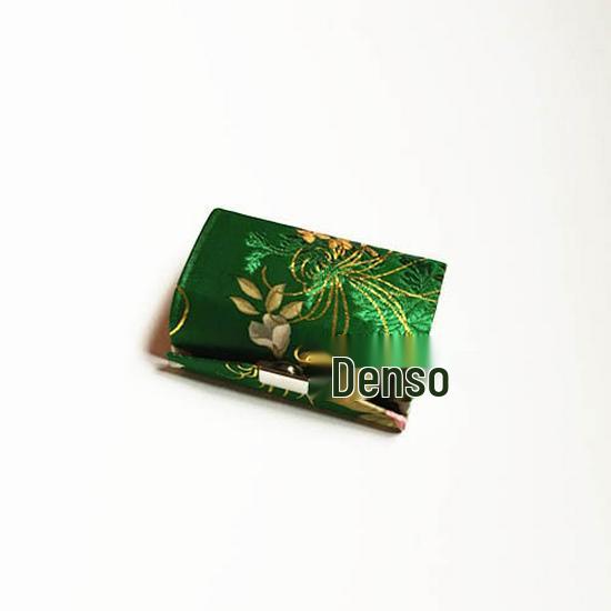 Gold Brocade Double Lipstick Case with Mirror and Jewelry Storage Box