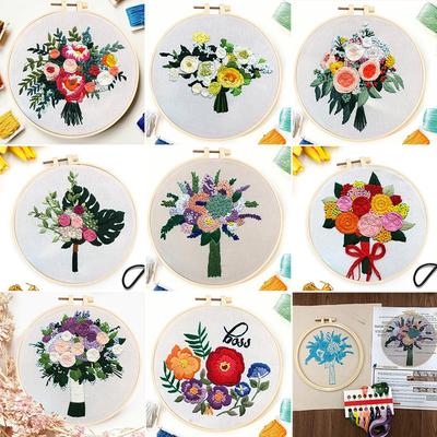 1 Stück 3D Blumenmuster Stickerei DIY Bastelset - Kreatives Handwerk Nähen