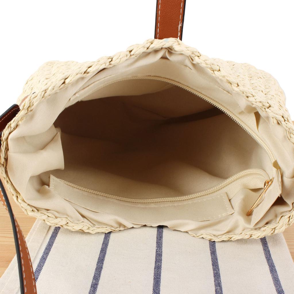 New Arrival Spring Summer Fresh Bohemian Handwoven Straw Unique Artisanal Beach Tote - Casual Versatile Lightweight Eco-Friendly Women's Handbag