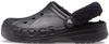 Crocs Baya Lined Fuzz Strap Clog Sandals, Black/Black, 23cm