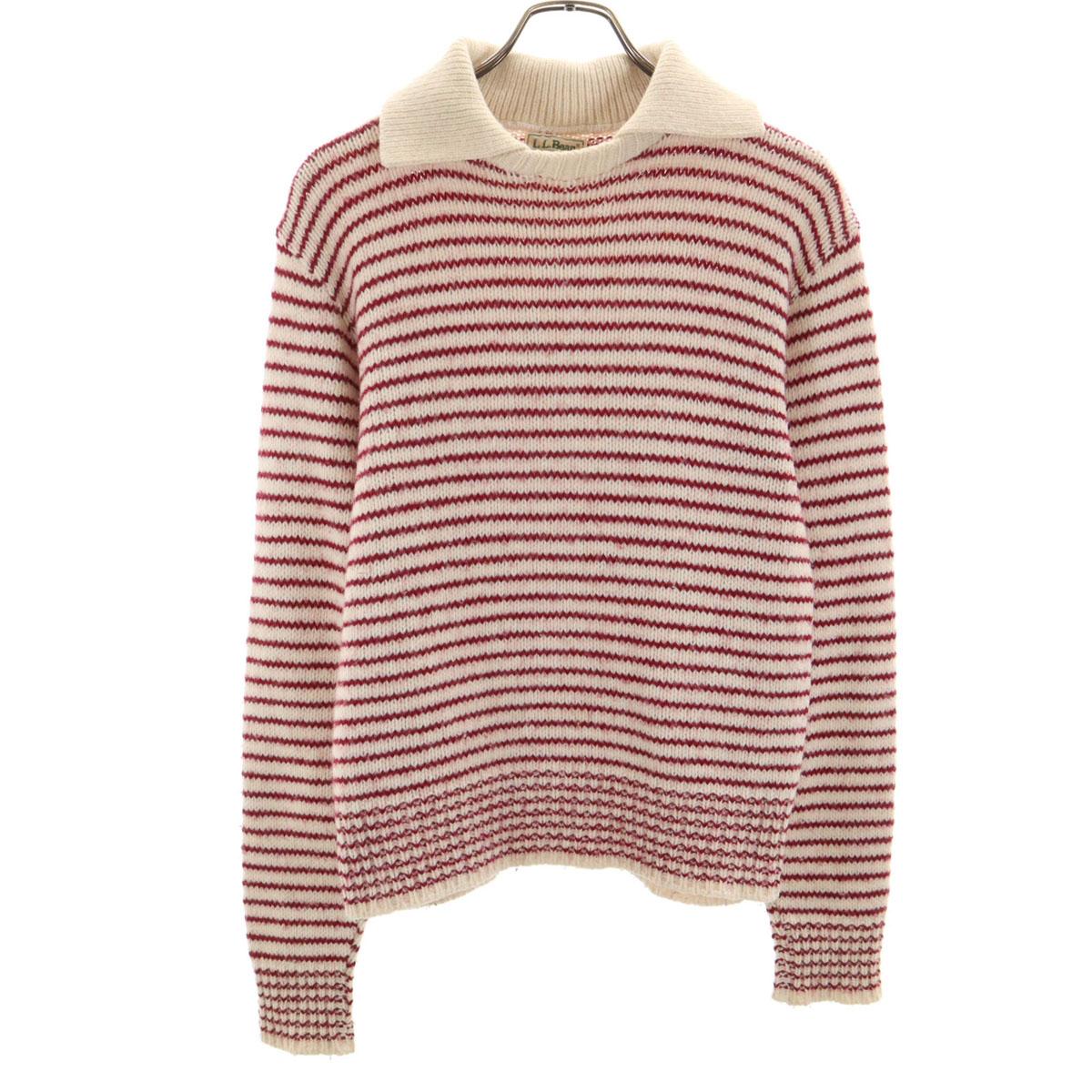 

L.L.Bean 80s 90s Old Long sleeve sweater White system Knit Outdoor Men s Used