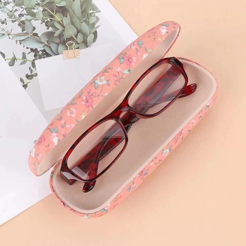 Anti Pressure Retro Floral Glasses Case Hard Shell Reading Glasses Box  Eyewear Accessories