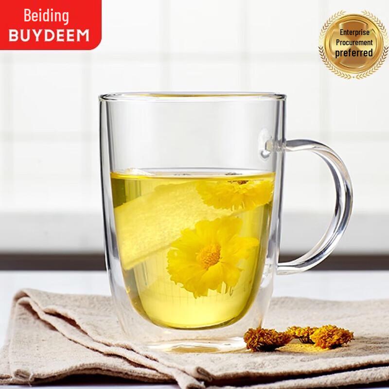 Buydeem Double-Layer Heat-Resistant Glass Tea Cup