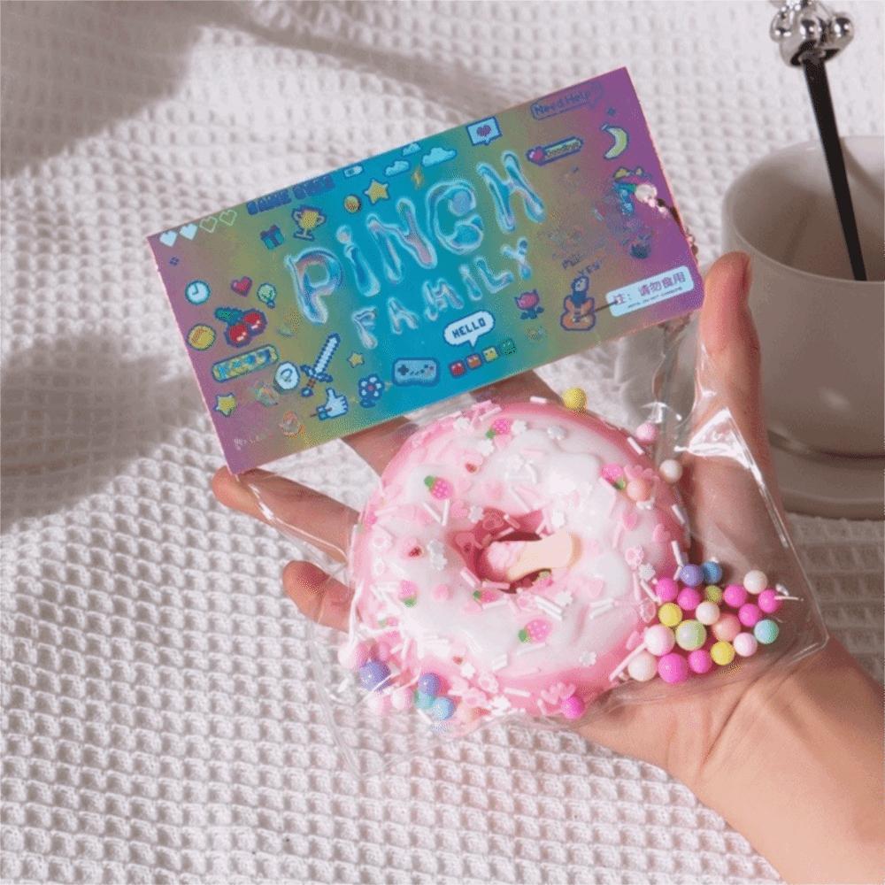 Slow Rebound Cake Squeeze Toys Soft Sticky Doughnut Squishy Toy Doughnut Fidget Toy Desktop
