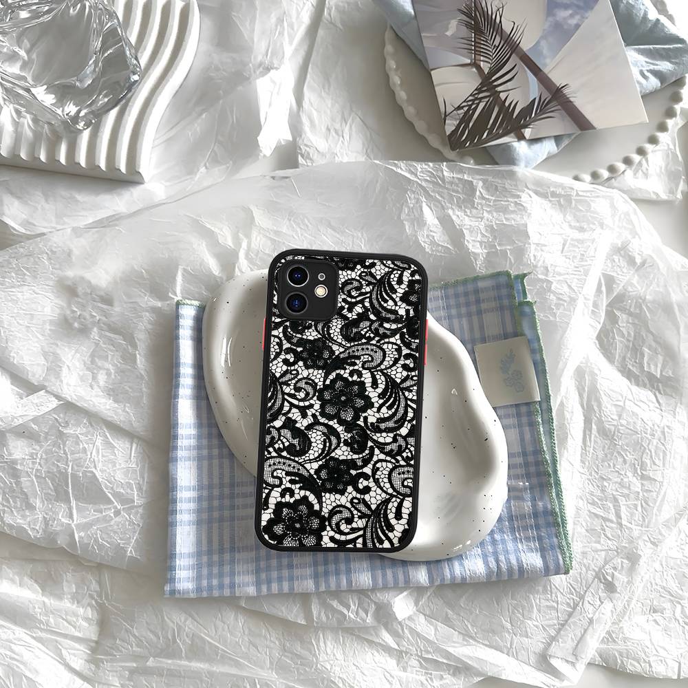 Lace Style Cool Girl Phone Case For IPhone 16e 16 15 14 13 12 11 Pro Max X XS Max Plus Matte Clear